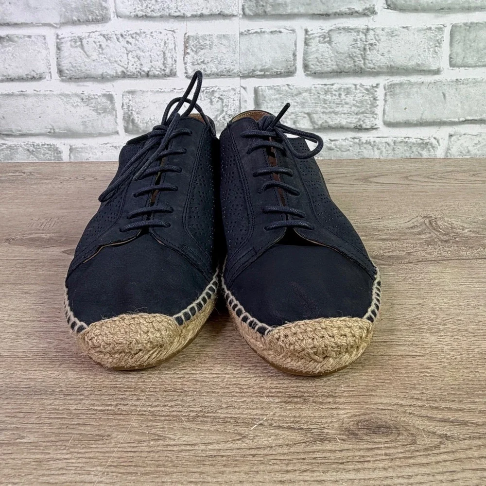 KMB Perforated Leather Lace Up Espadrille Sneakers 39